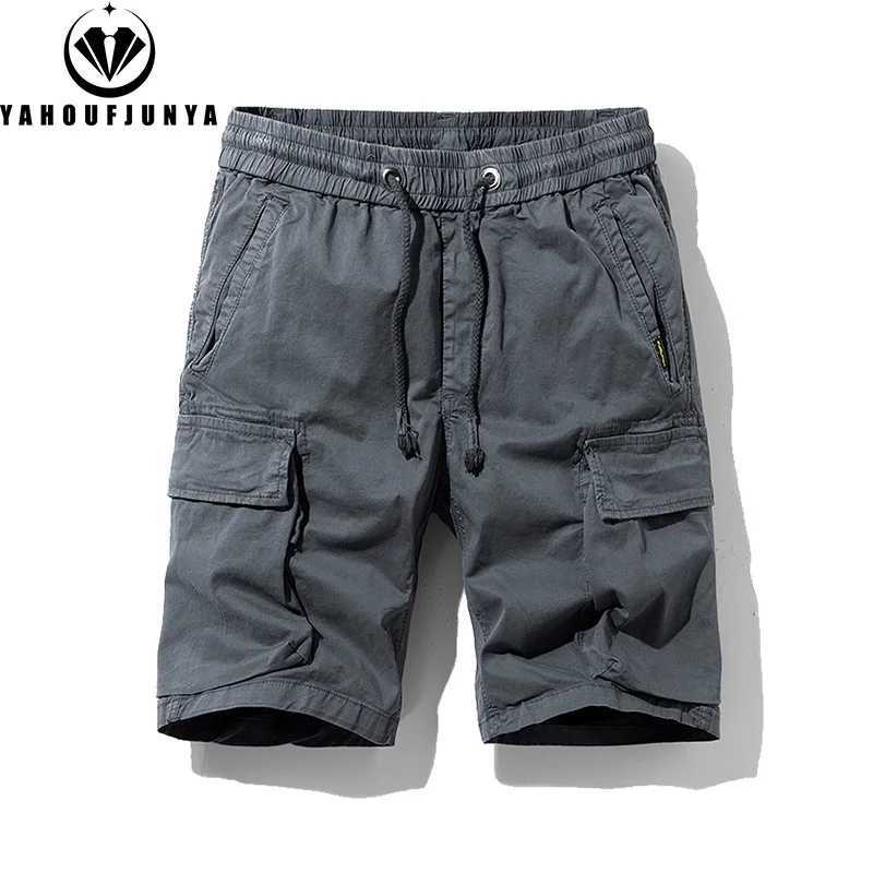 2025 New Mens Summer Casual Pull up Cargo Shorts Mens Button Cotton Soft Fashion Shorts Mens Top W250319