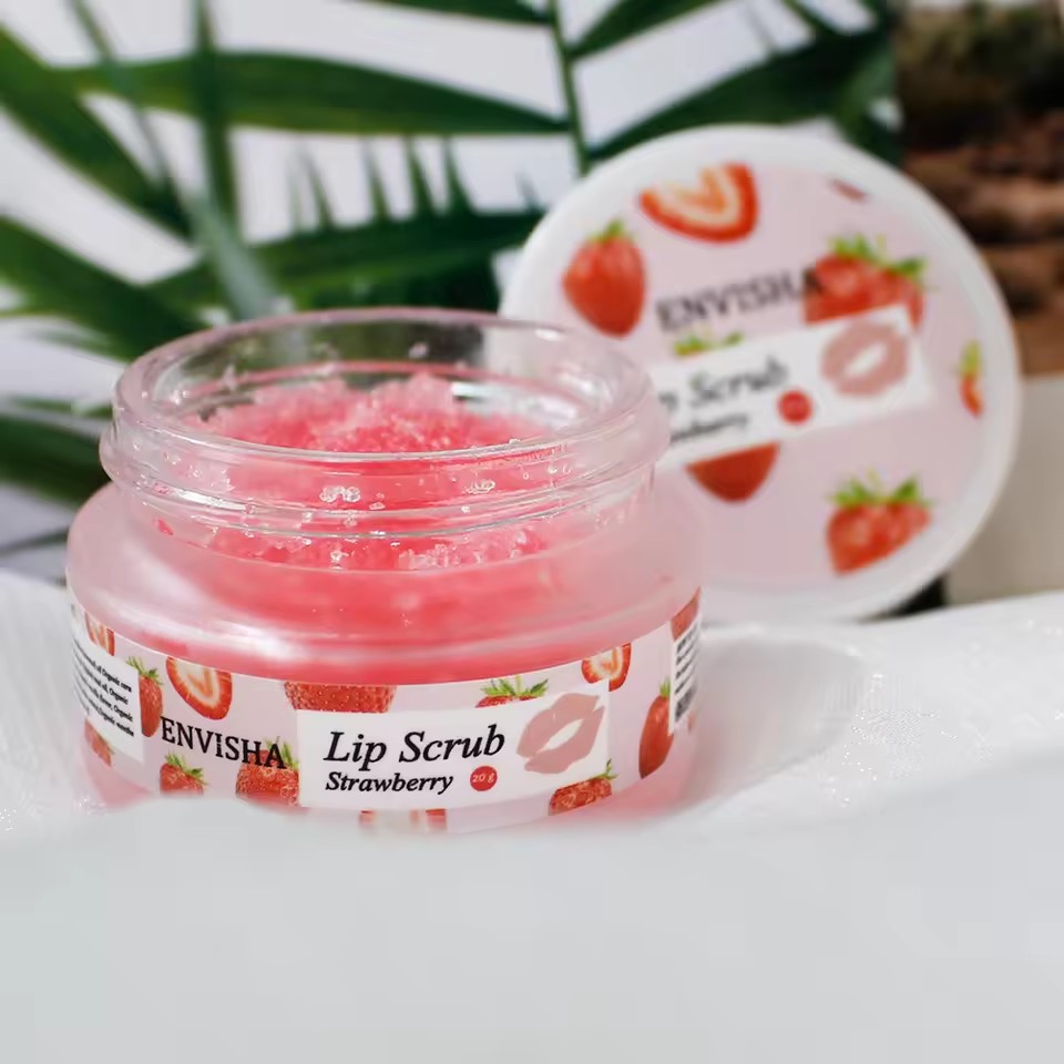 ENVISHA Moisturizing Nourish Strawberry Lip Care Scrub Balm Sugar Cream Exfoliating Repair Cleft Fine Lines Smooth Skin Care