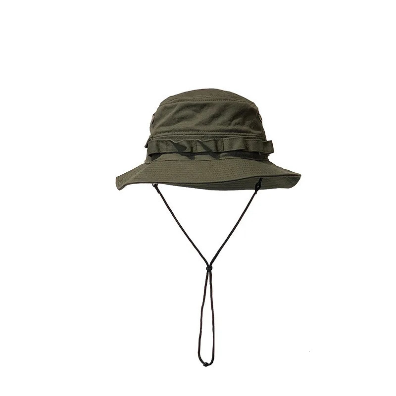 est Four Seasons Cotton Solid Bucket Hat with Small Pocket Fisherman Hat Outdoor Travel Sun Cap for Men and Women 250320