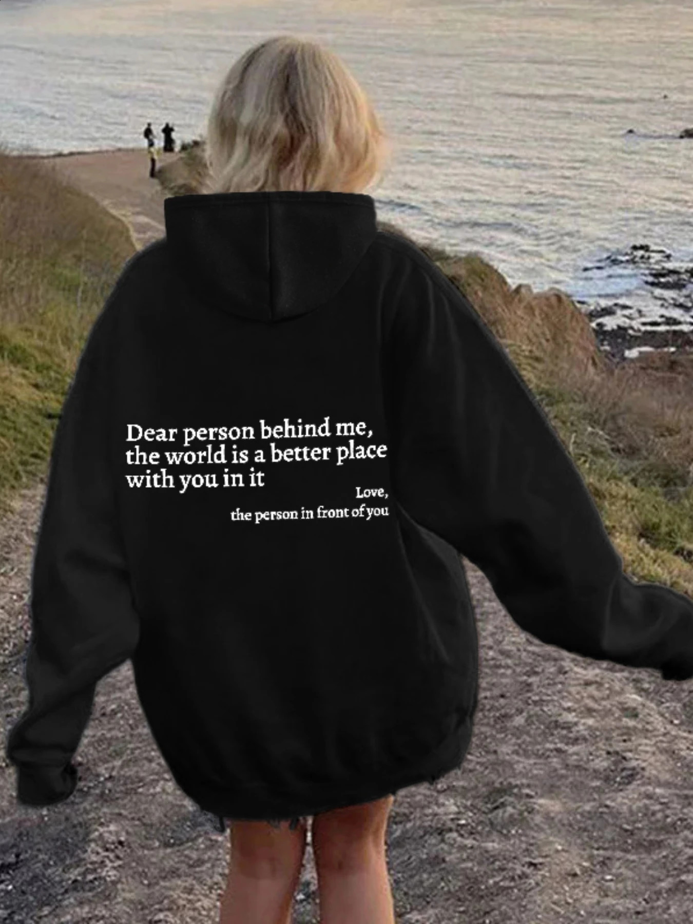 Plus size womens letter printed casual hoodie outdoor sports hoodie 250319