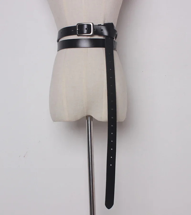 200CM Belt Double Wide Wrap Genuine Leather Medieval Long Shoulder Belt Vikings Pin Buckle Strap Gear For Women 250320
