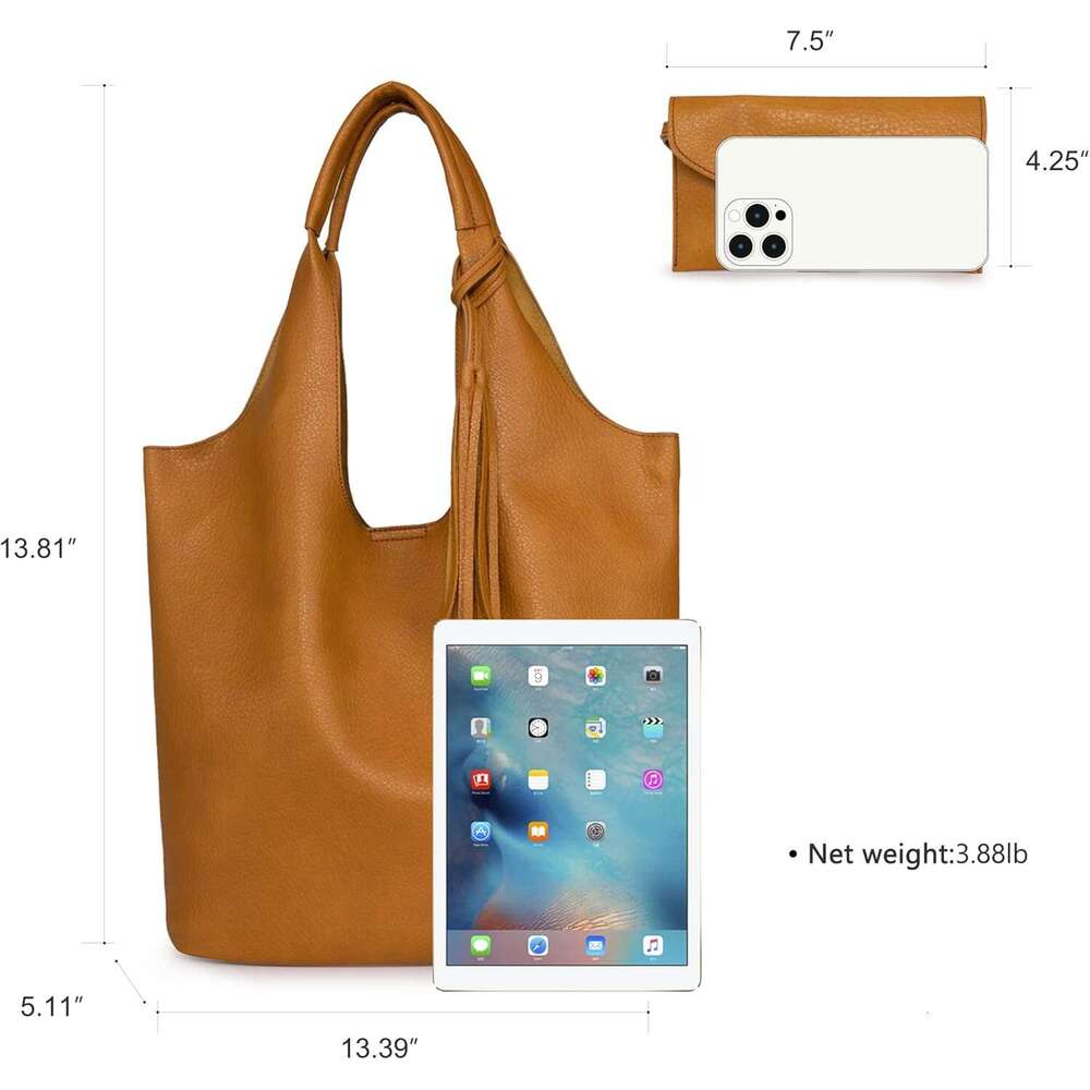 Slouchy Hobo Bags for Women Soft Designer Shoulder Purses Ladies Top Handle Handbag
