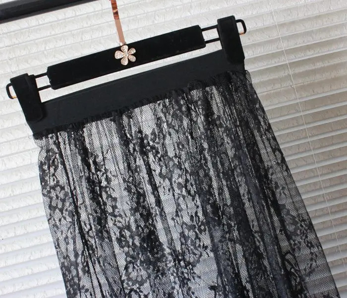Women Skirt Extender Lace Hollow Out A-Line Women Lady Lace Slip Casual Skirt Underskirt Petticoat 250320