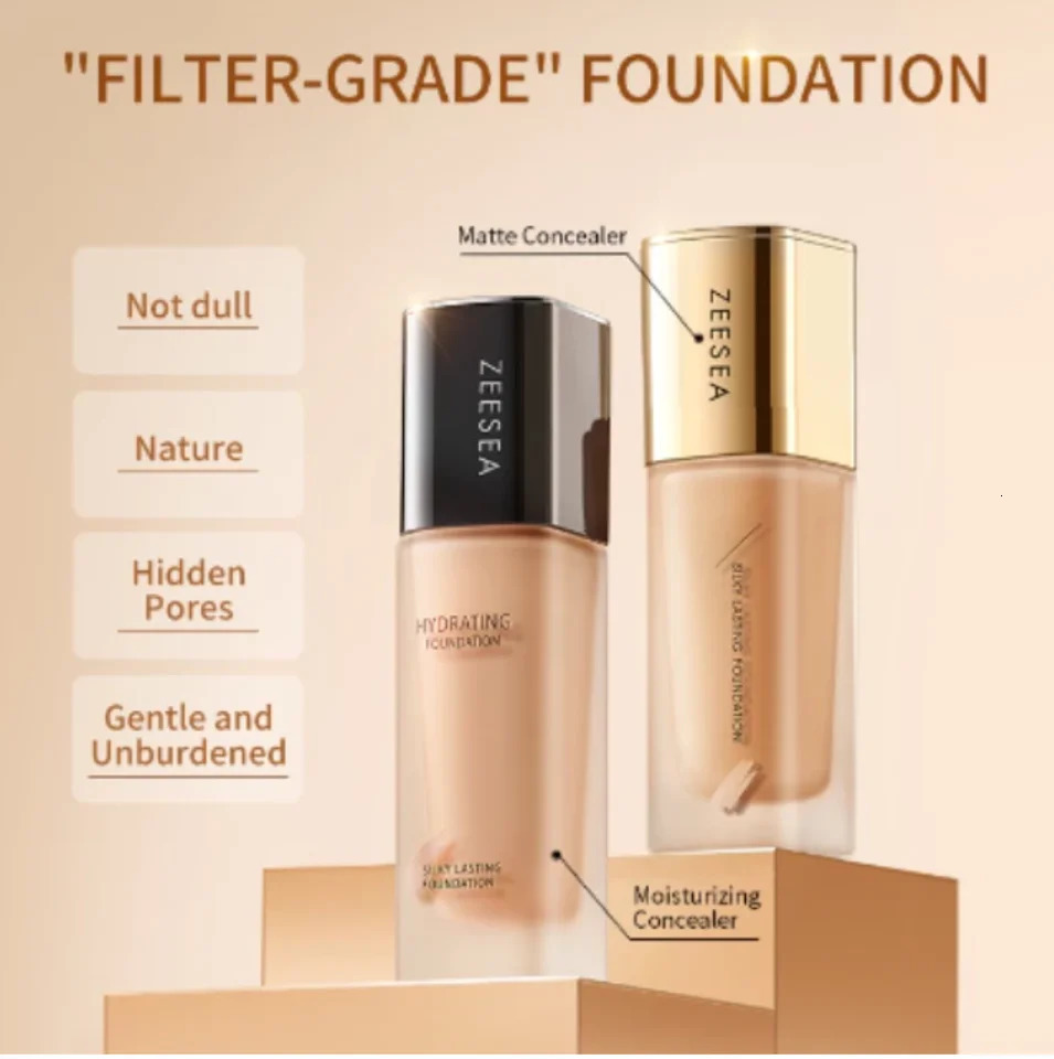 Zeesea Silky Lasting Liquid Foundation - Hydra and Matte Makeup concealer Bright Waterproof BB Cream 250319