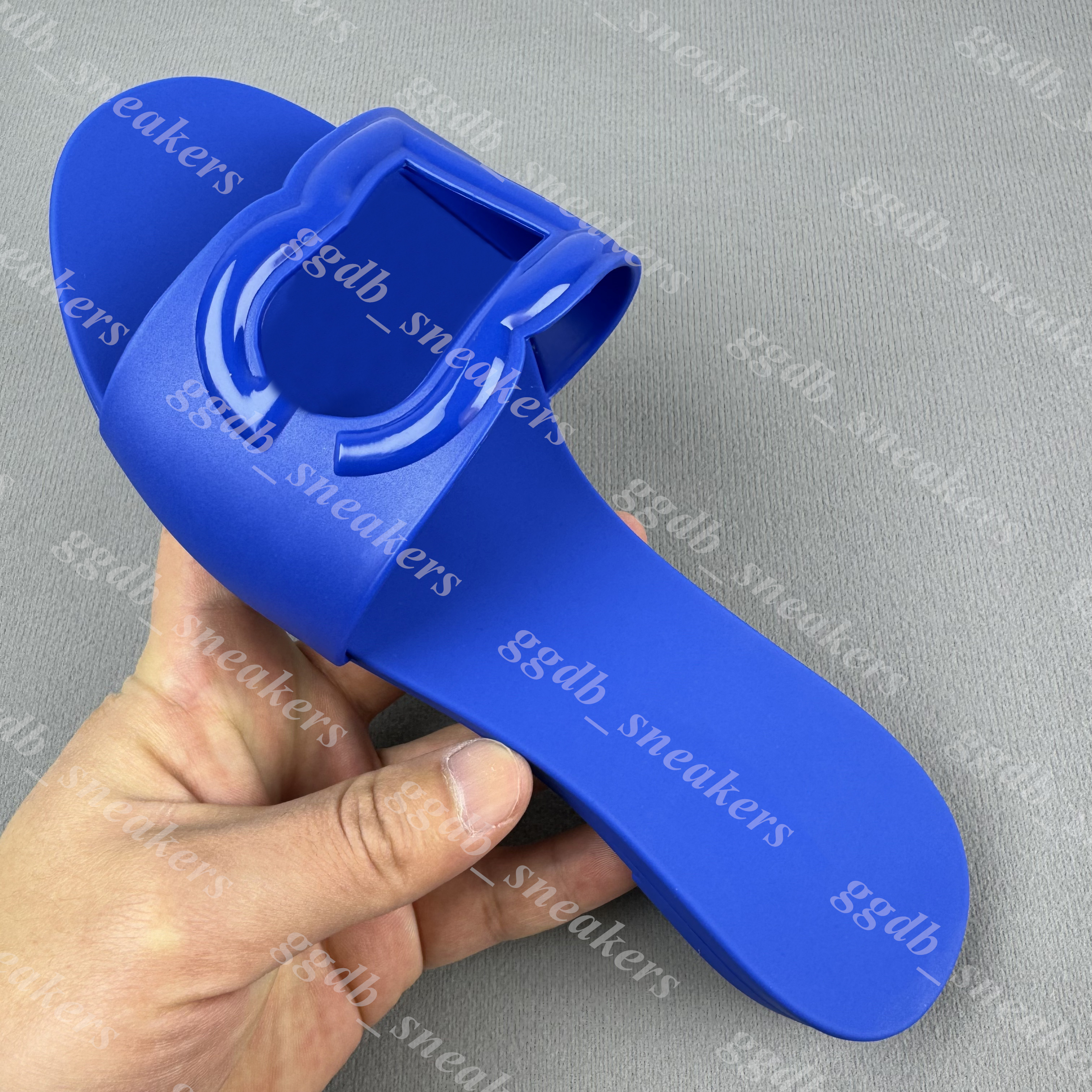 Designer Sandals Women Interlocking Slides Rubber Slippers Ladies Flat Beach Jelly sandals Blue Summer Fall Outdoor Waterproof Luxury Size 35-41