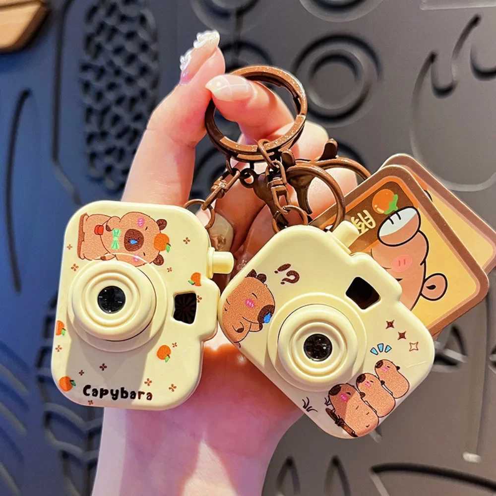 Capybara glowing projection camera toy keychain creative cartoon cute Capybara bag pendantXJ250319
