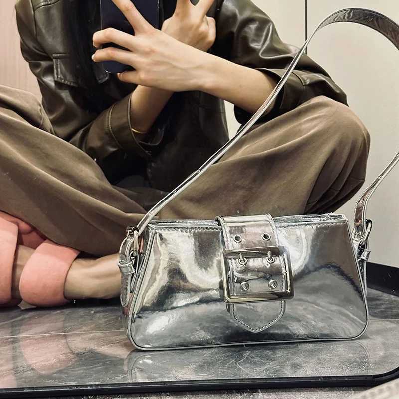 Luxury Designer Womens Handbag Laser Arm Bag Brand Shoulder Bag Silver Fashion Womens Handbag Shopping Bag Y250319