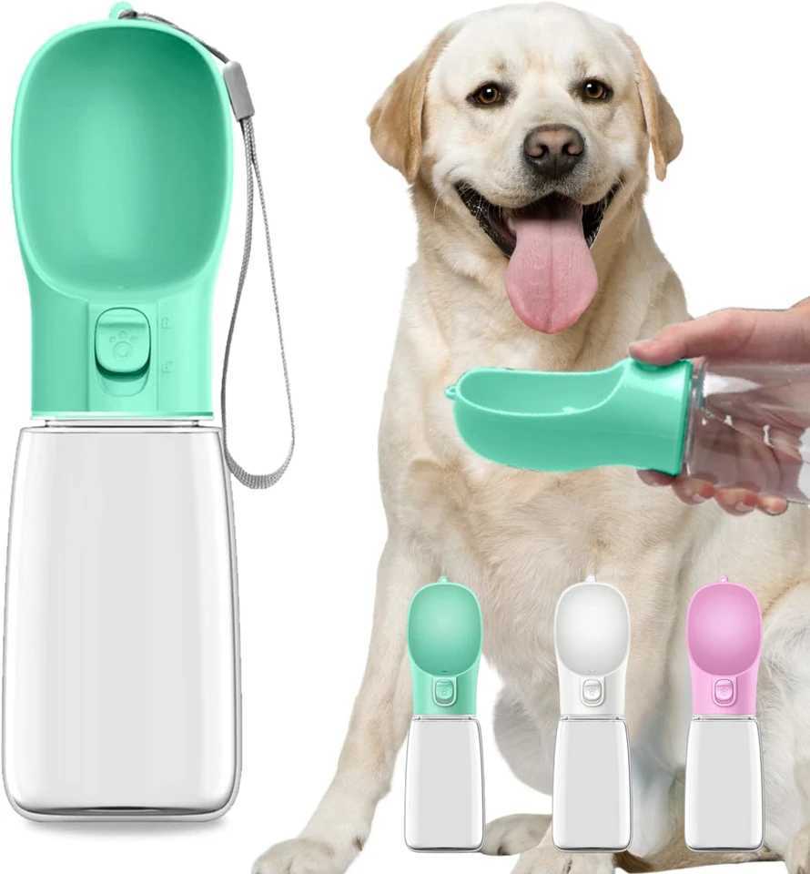 Portable dog water bottle and dog bowl suitable for small dogs cats outdoor leak proof walking drinking bowls small dogs and pet supplies Y250319