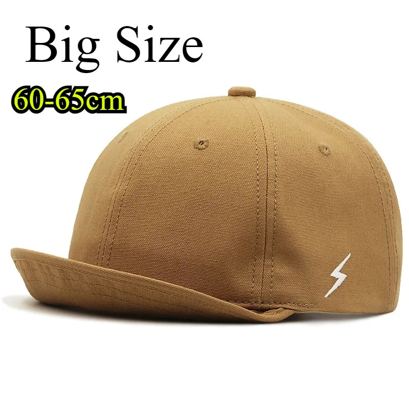 Large Head Up-turn Hat Man Woman 5CM Short Brim Baseball Cap 55-60cm 60-65cm 250228