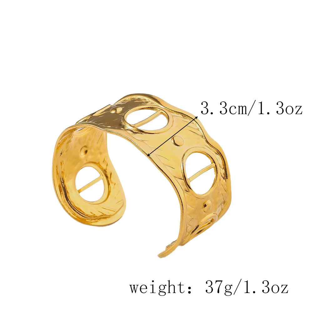 Womens Stainless Steel Adjustable Bracelet Creative Hollow Cuff Bracelet Fashionable Party Daily Jewelry Accessories 250320