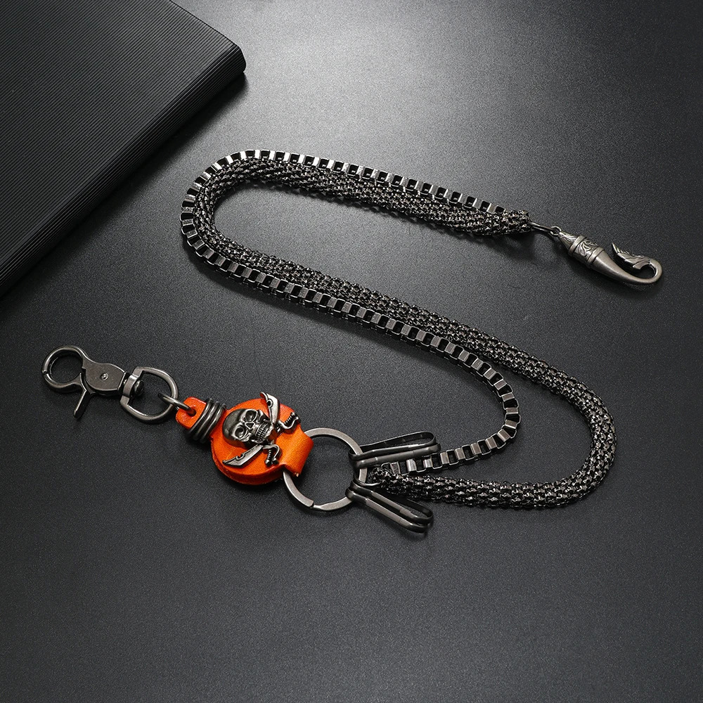 1Piece Punk style double chain skull pant chain 250320