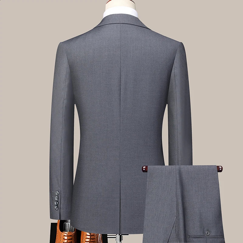 2023 High Quality Two Button Wedding Suit for Men suit Trousers Fashion Korean Slim Business Formal Twopiece Set 250311