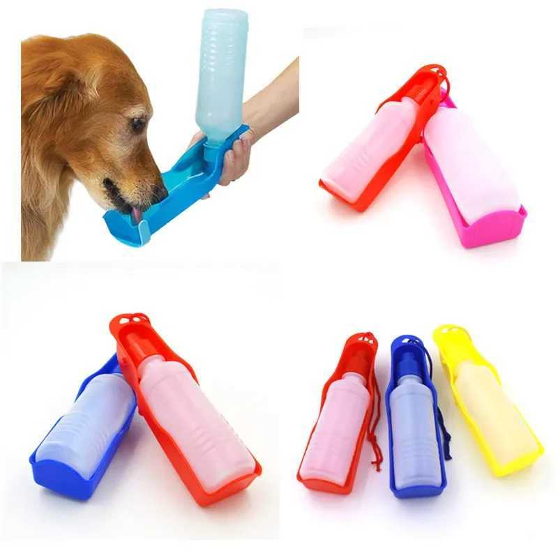 250ml Dog Water Bottle Folding Drinker Plastic Portable Water Bottle Pets Outdoor Travel Drinking Water Feeder Bowl for Dogs Y250319