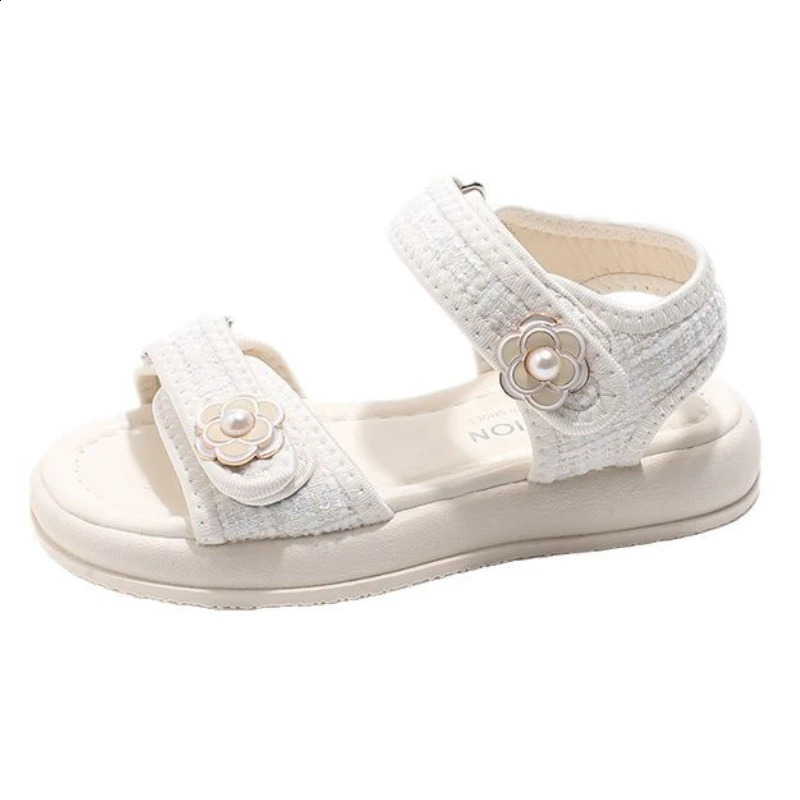 Childrens Sports Sandals 2025 Summer Girls Casual Beach Shoes Fashion Flower Soft Soled Baby Sandals 3-12 Years Old 250319