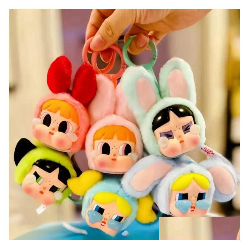 Plush Keychains 2025 Crybaby Girl Vinyl Face Figure Powerpuff Girls Series Accessory Kawaii Ornament Collection Friend Gift X250318 Dr Otwui