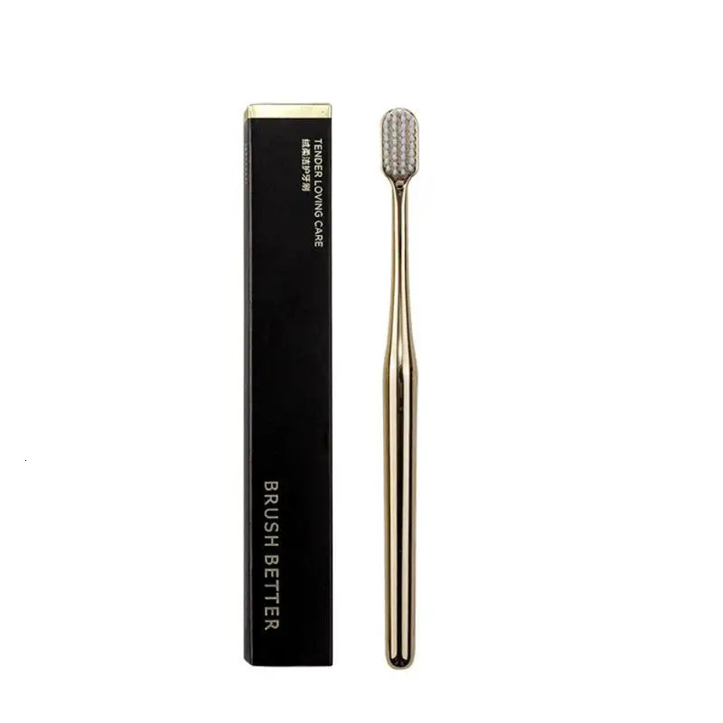 Soft Toothbrush Men Women Adult Tooth Brush Gold Silver Brushes Elegance Gentle Toothbrushes Drop 250320