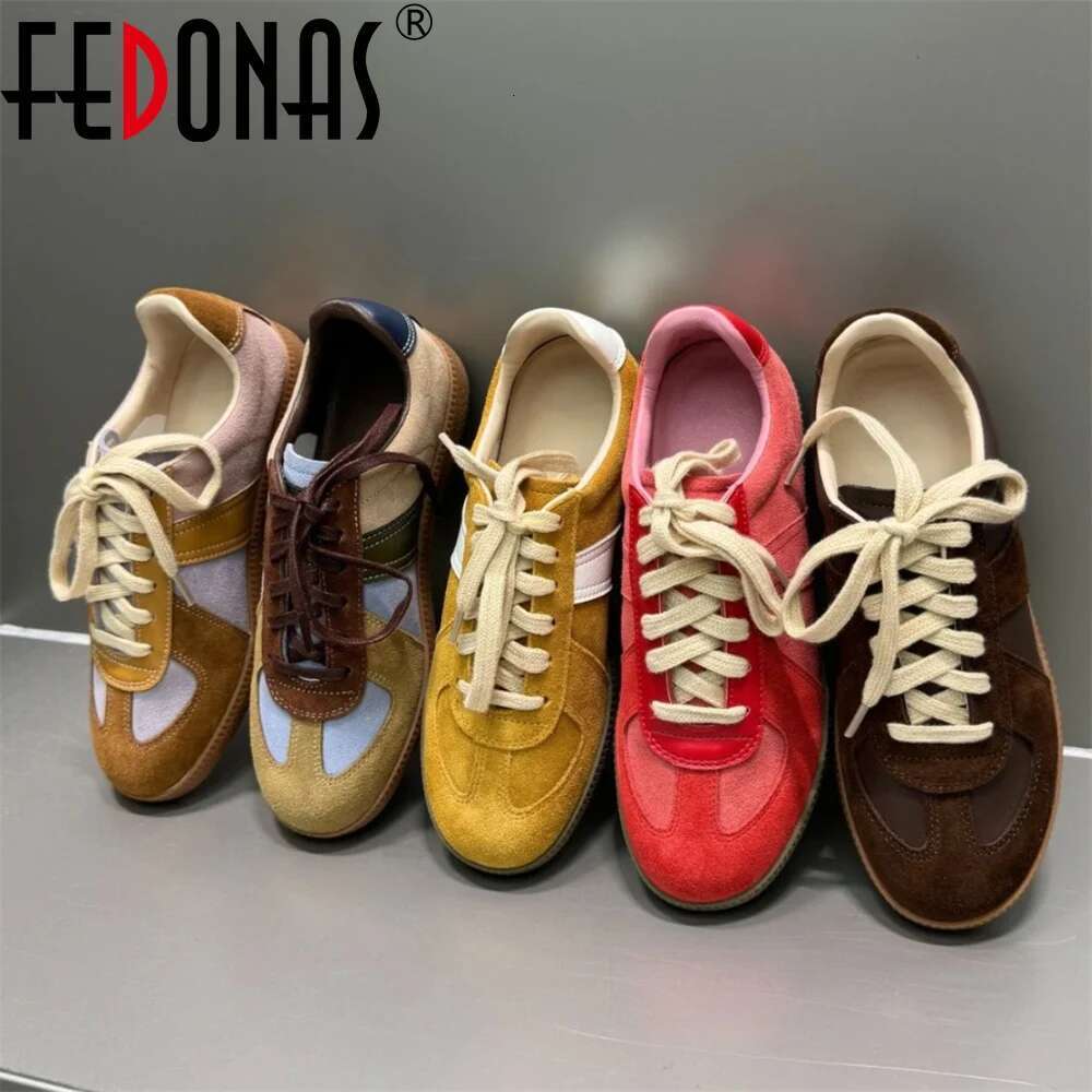 2025 With Box Designer shoes sneakers FEDONAS women's suede sneakers, p.36-44, color options available