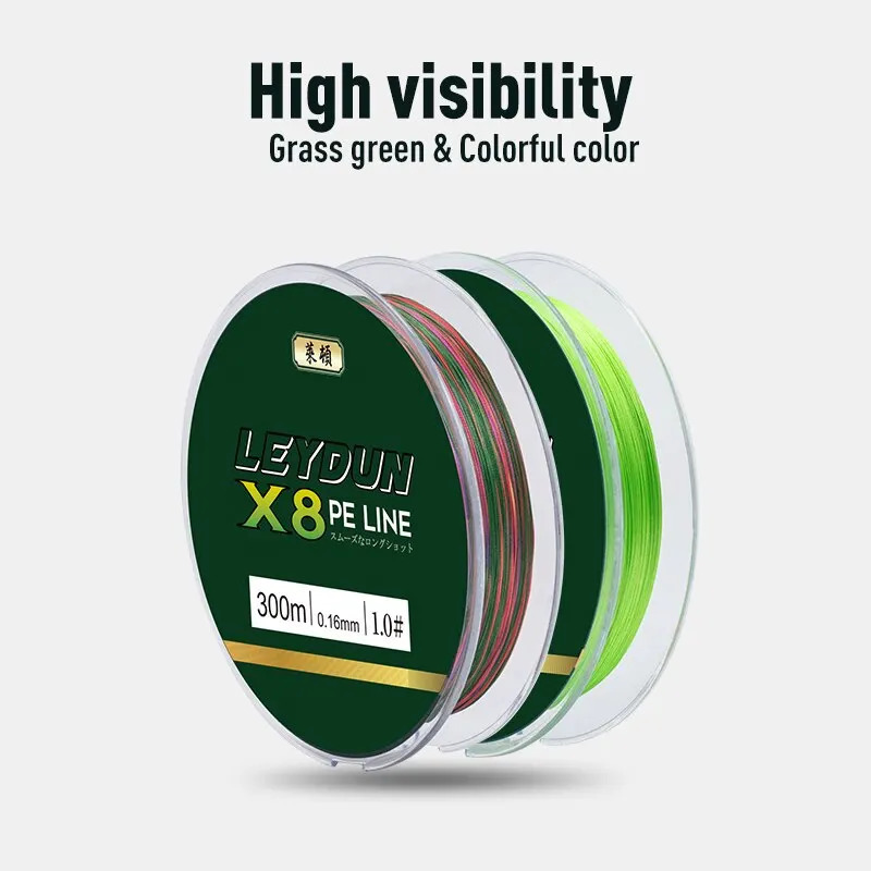 LEYDUN Micro Fishing Lines 8 Strands Braided PE 300m Japan Smooth Multifilament Line Sea Fishing Carp Fly Wire Line Tool 250320