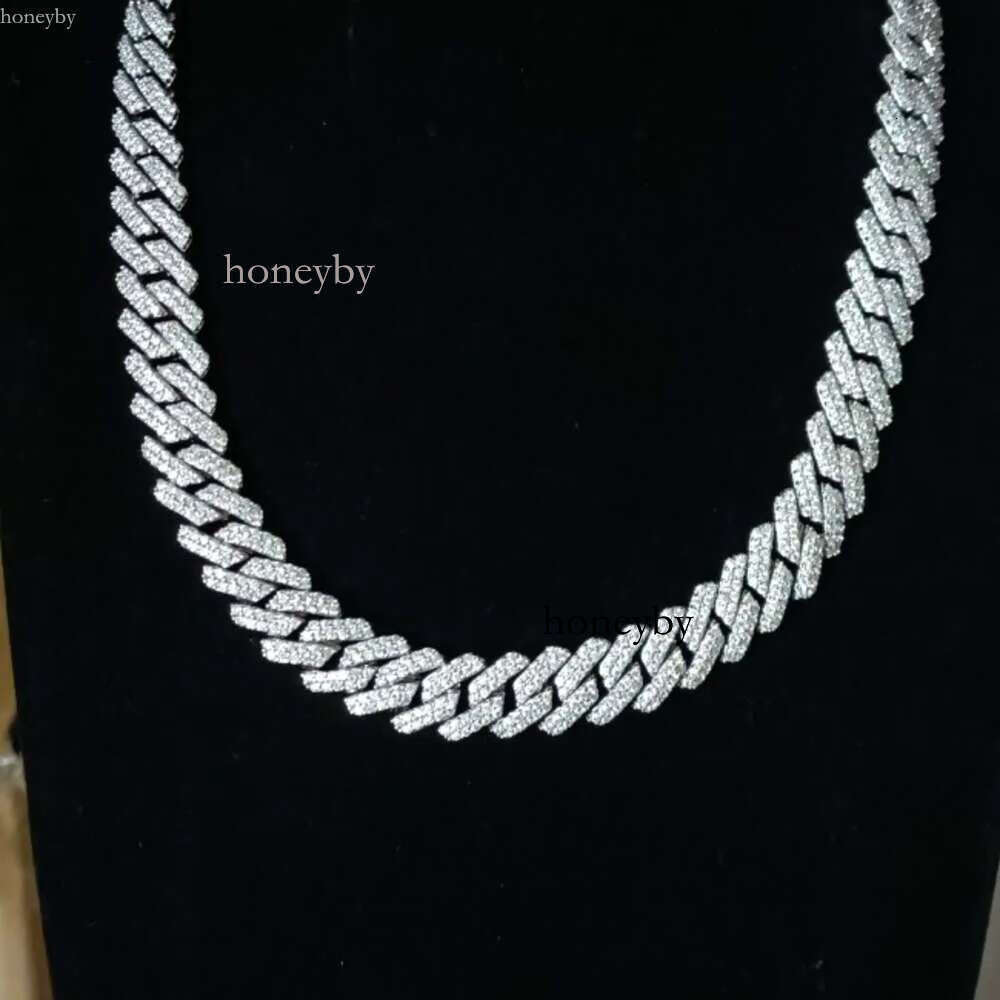 Customized 11mm 2 rows Sterg Sier S Hiphop moissanite sier cuban k chain