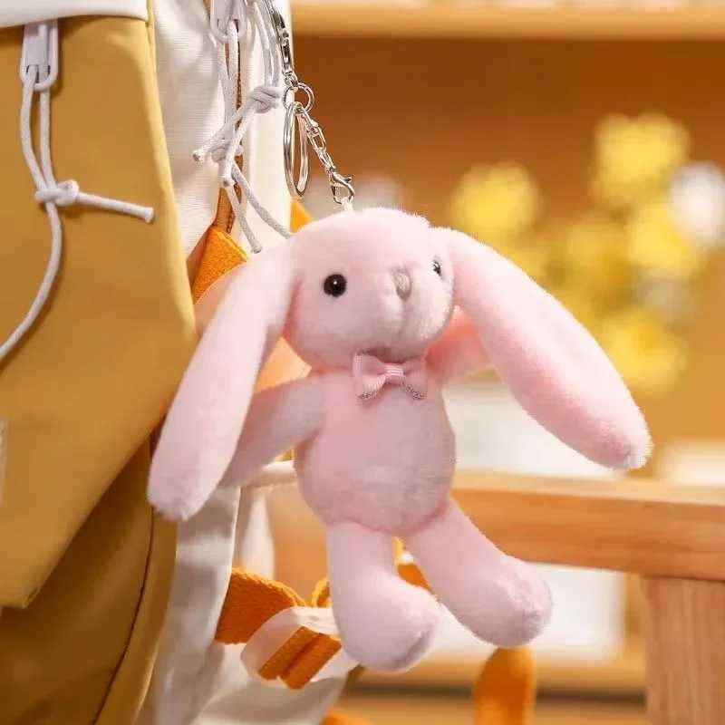 1 piece of fashionable rabbit plush keychain toy with long ears rabbit plush doll pendant Kawaii soft keychain bag doll pendant birthday giftXJ250319