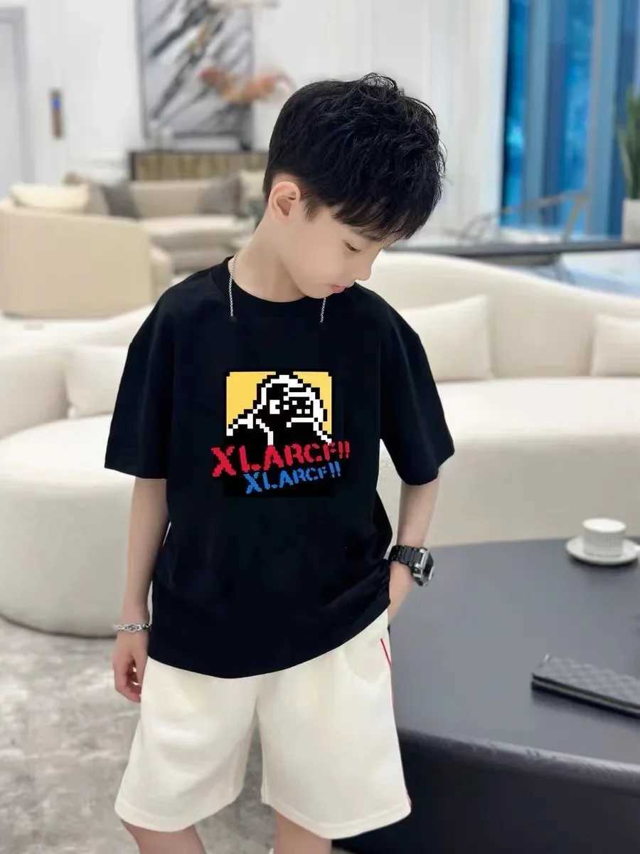 2024 New Childrens Cartoon Animal T-shirt Popular Printing Anime Style Summer Cotton Top Graphic T-shirtT250320