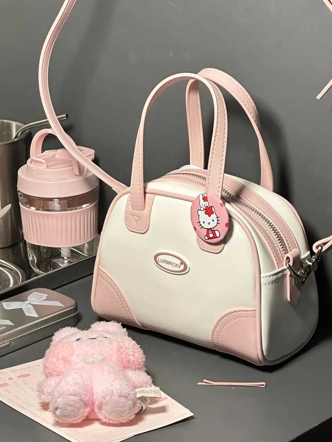 JIAERDI Sweet Cool Y2k Hand Bag Women Hot Girls Pu Leather Casual Crossbody Bags Purse Female Vintage Bowling Mini Bag New Y250319