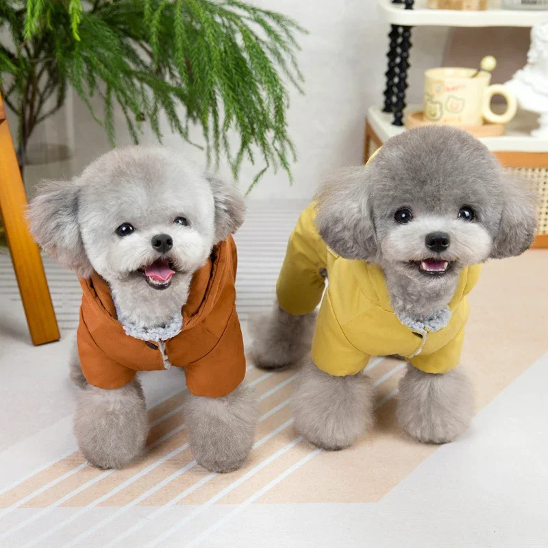 Winter Dog Overalls Windproof Warm Pet Jumpsuits Cotton Clothes for Small Dogs Poodle Maltese Coat French Bulldog Puppy Onesies 250318