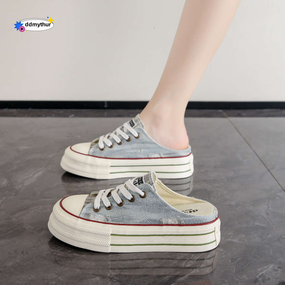 CRLAYDK Classic Women's Canvas Sneakers Slip On Mule Backless Fashion Walking Shoes for Summer Loafers Casual Clipper Slides ddmythur