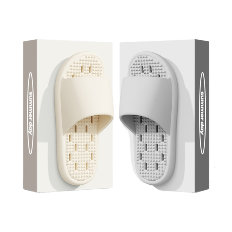 Buy get 1 free bathroom shower women, summer indoor home soft sole massage couples, leaking slippers for men