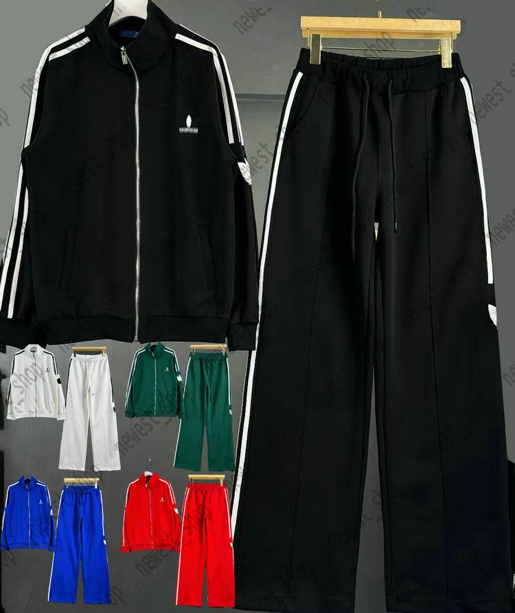 europe paris designer mens womens tracksuits luxury sport suit zipper cardigan patchwork color three white striped embroidery pants geometry sportsuit clothes