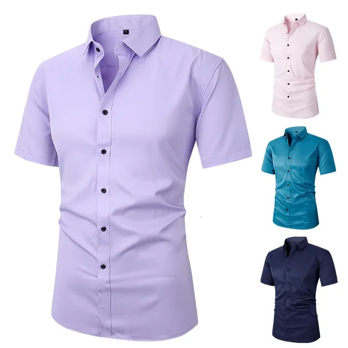 Spring mens social shirt ultra-thin business dress mens long sleeved casual formal elegant shirt top mens clothing 250320