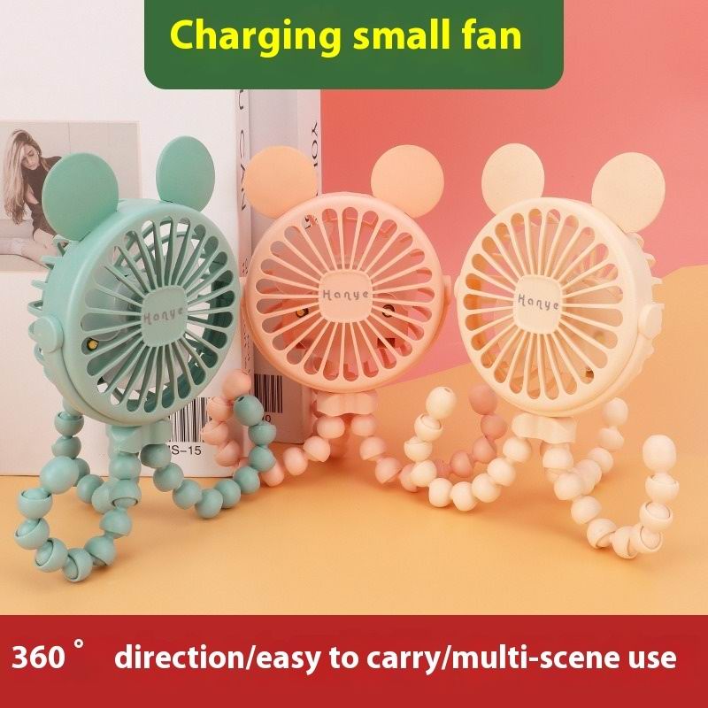 Baby Stroller Hand Held Rechargeable USB Bladeless Small Folding Fans Mini Ventilator Silent Table Outdoor Cooler Neck Fan