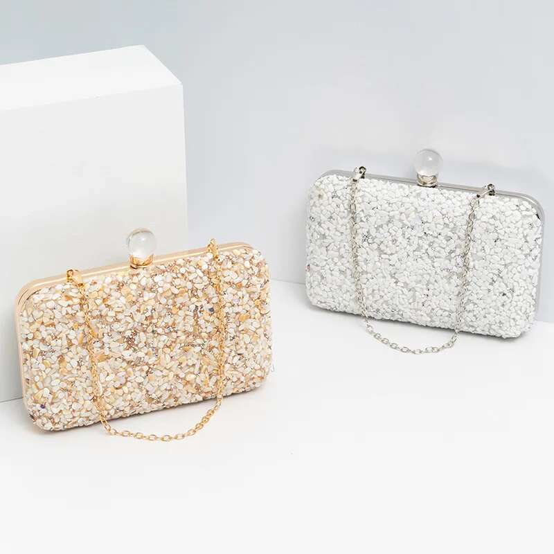 New Rhies Evening Fashion Dia Beaded Banquet Clucth Purse 2023 Crystal Handbags Female Shoulder Bags
