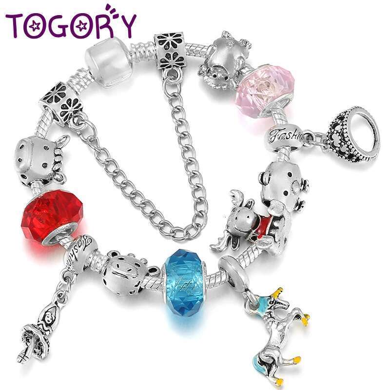2024 New Trendy Colorful Glass Beads Charm Bracelet Crown Princess Pendant Bracelets For Women Handmade Pulseras Jewelry Gift