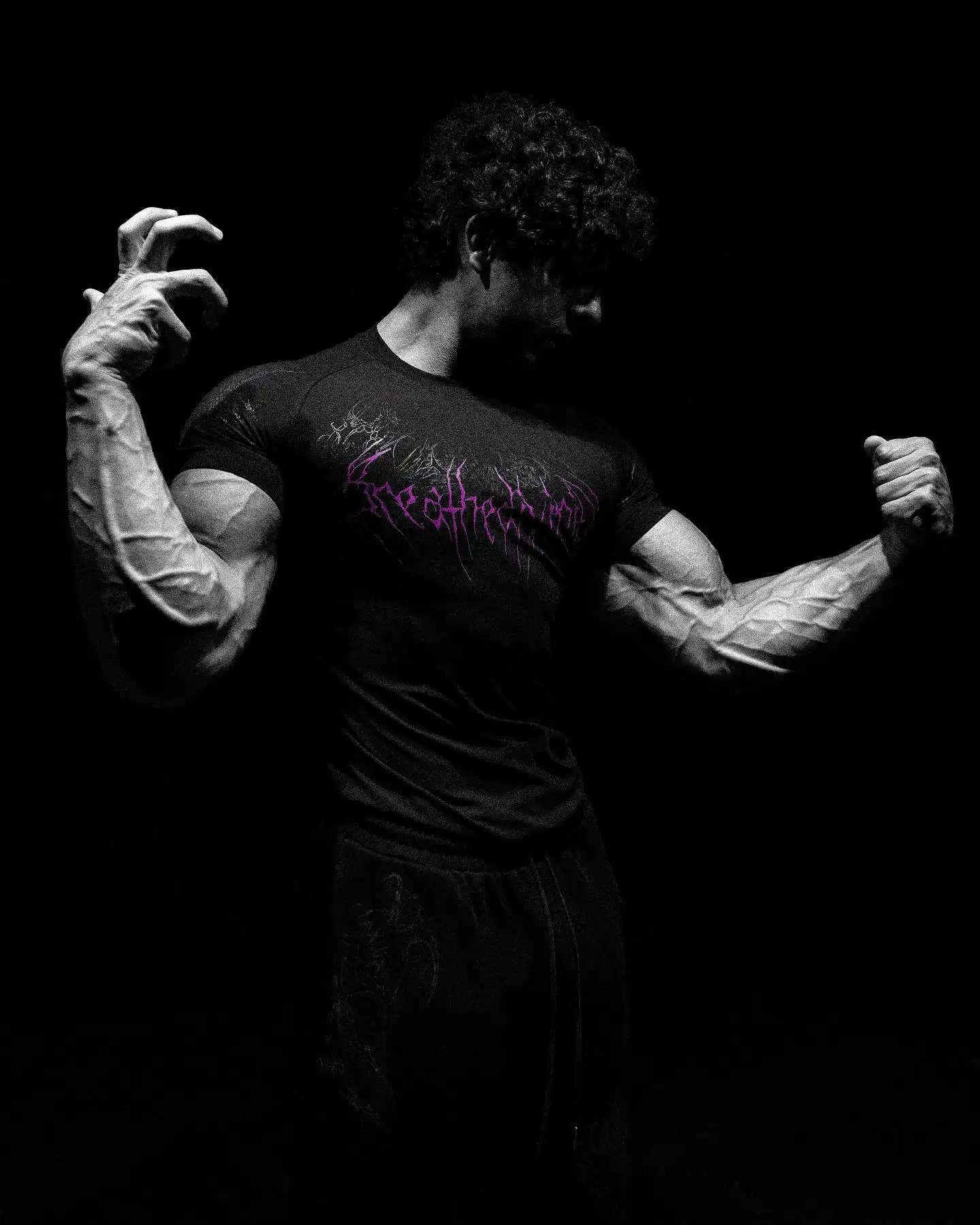 Gothic Fashion Shirt Short Sleeve Muscle Men Gym Sports Tops Breathable Quick Dry Black Tight T Shirts Y2K Graphic Print Clothes 250320