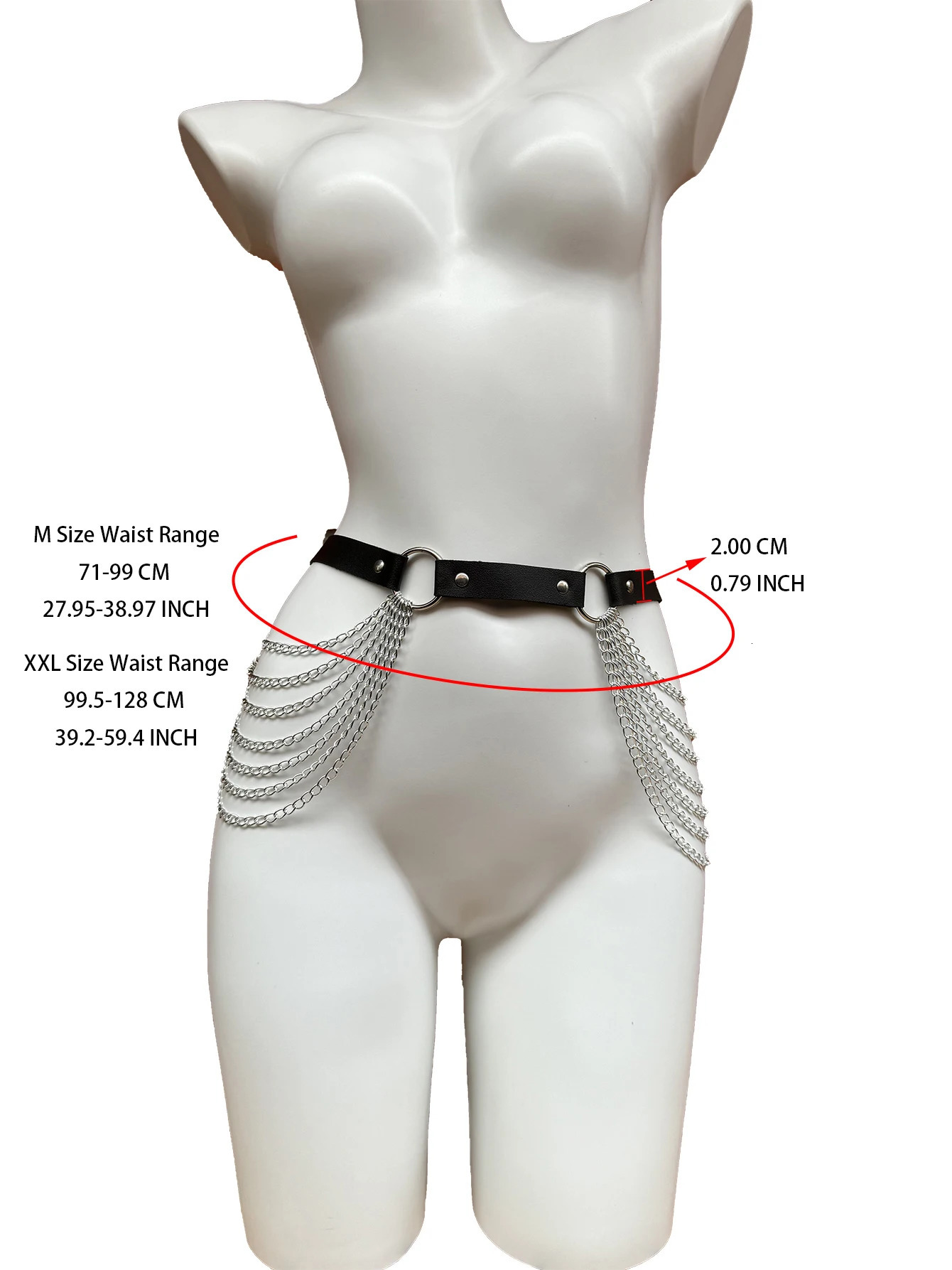 Plus Size Leather Harness Belt Sexy Waist Seal With Chain Body Bondage Fashion Punk Gothic Clothing Suspende Waist Accessories 250320