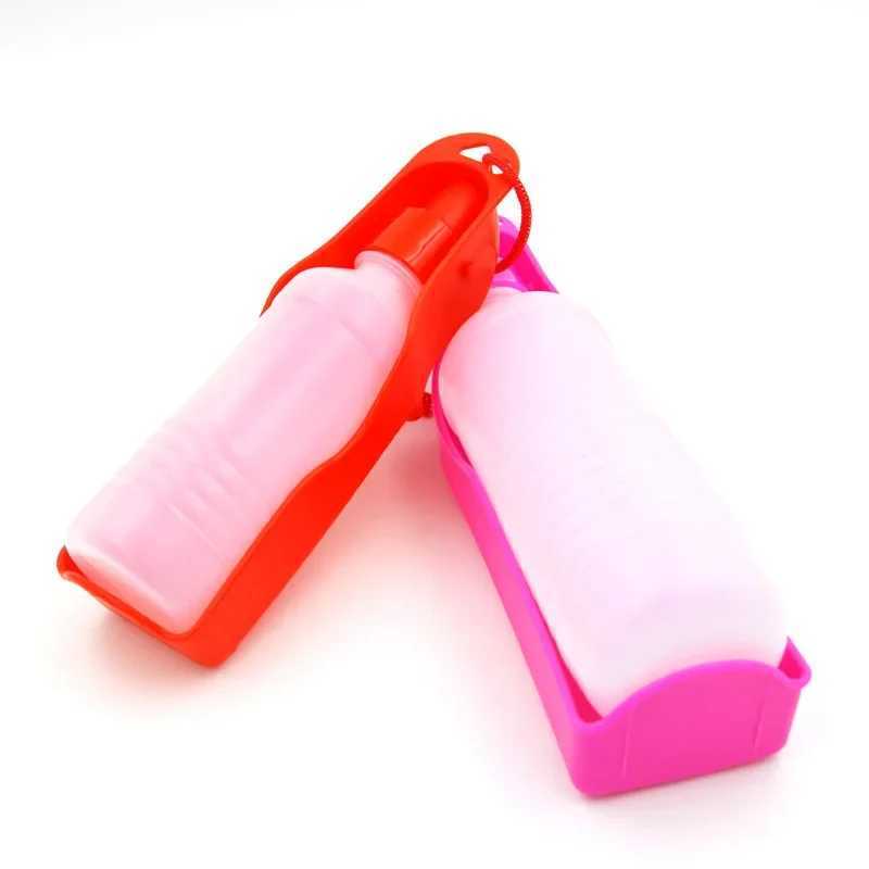 250ml Dog Water Bottle Folding Drinker Plastic Portable Water Bottle Pets Outdoor Travel Drinking Water Feeder Bowl for Dogs Y250319