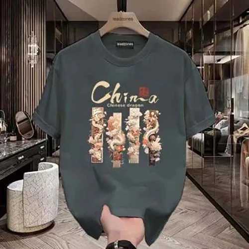 2024 New Womens Butterfly Printed Cotton Short Sleeve T-shirt Loose Fashion Edition Top Simple High Quality TopT250320