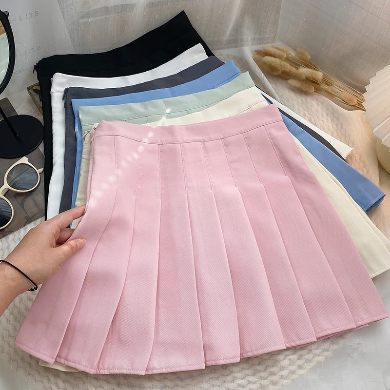 ITOOLIN Women Pleated Skirts High Waist Zipper s Dancing JK Mini Skirts Black Fashion Student A Line Faldas gothic skirt 250320