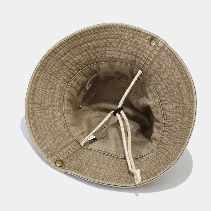Spring Cotton Embroidered Pattern Bucket Hat Fisherman Hat Outdoor Travel Sun Cap For Men And Women 127 250320