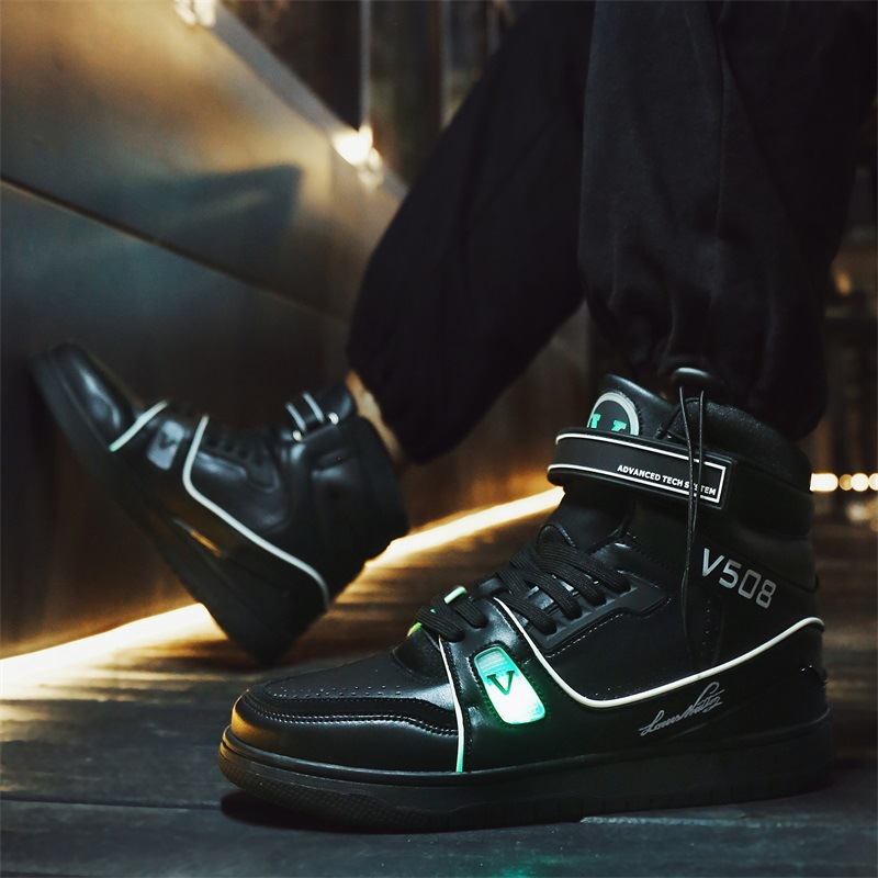 Basketball shoes Outdoor couples sports track shoes Luminous shoes High Top Doc Martens men's shoes Casual shoes 2025