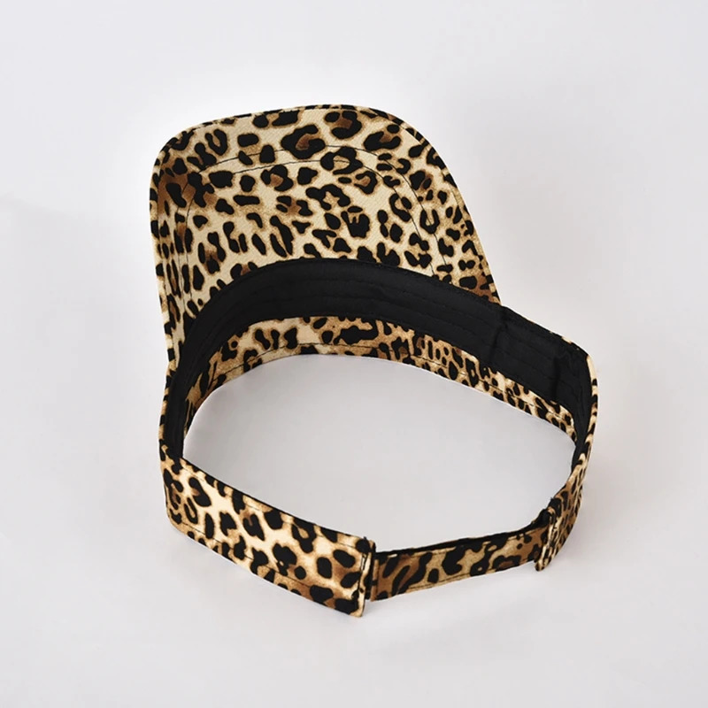 Leopard Print Empty Top Hat Low Profile Cotton Baseball Cap Adjustable for Outdoor Summer Empty Top Leopard for Sun Visor Hat 250320