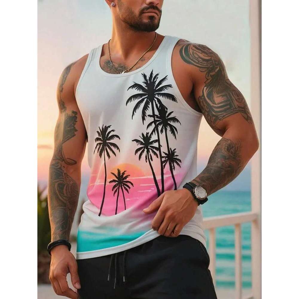 Hawaii 3D printed men's T-shirt, precious top, casual top, outdoor sports, summer, 03/street, fashion