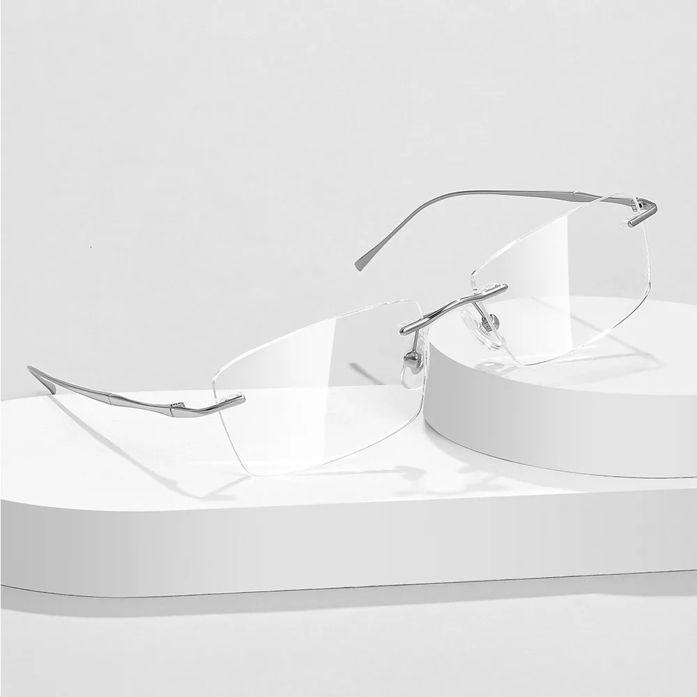 Ultra light pure frameless glasses frame anti blue light optical frame customized prescription mens glasses 250228