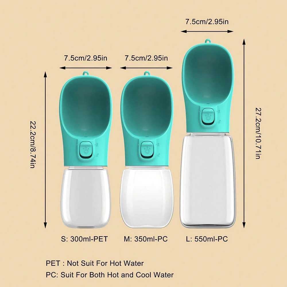 Pet dog water bottle used for small and medium-sized dogs cats outdoor hiking leak proof durable small dog drinking bowl Chihuahua bulldog supplies Y2