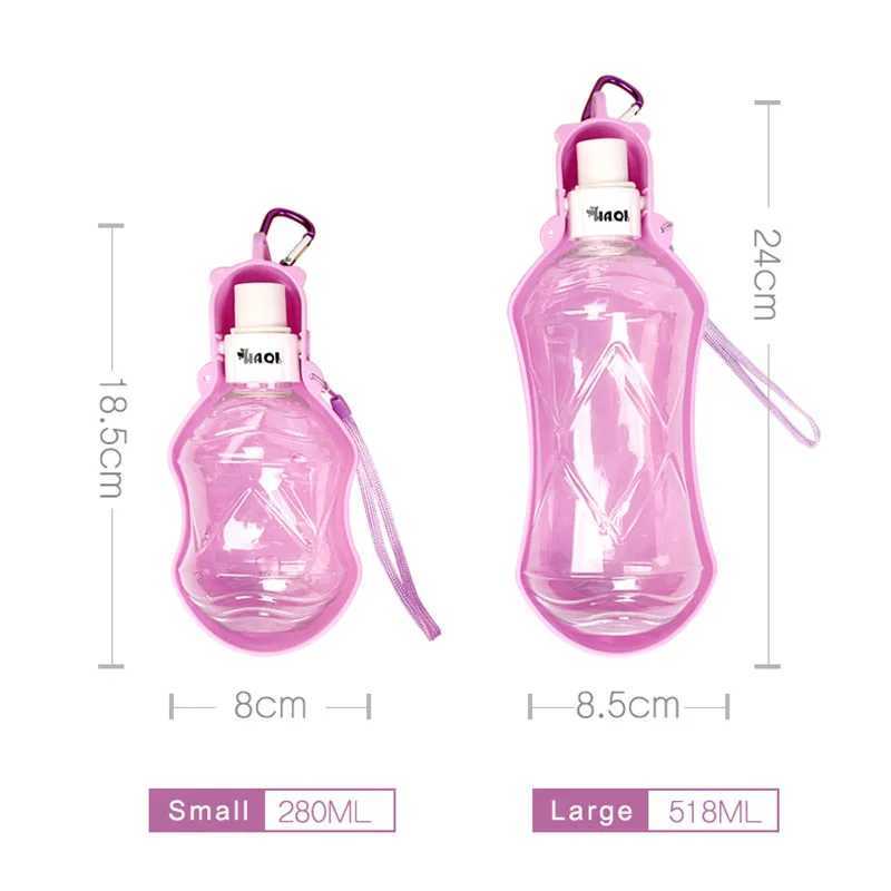 280 518ml foldable plastic pet dog water bottle used for dogs cats travel puppies beverage bowls outdoor pet water dispensers Y250319