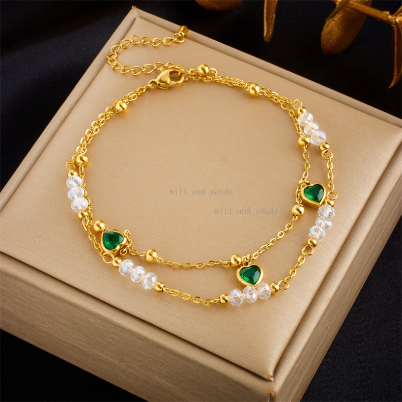 Non Tarnish 18k Gold Ankle Bracelets Star Love Heart Flower Summer Beach Foot Chain Adjustable Anklet Multilayer Chain Boho Diamond Women's Jewel