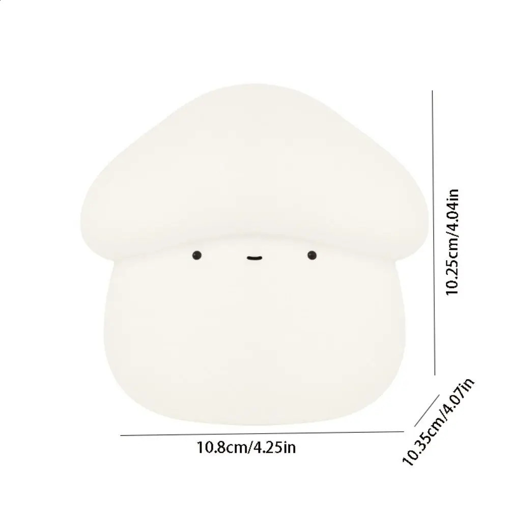Room Decor Silicone Mushroom Night Lamp Soft Dimmable LED Bedside Lamp Creative USB Charging Sleeping Light Bedrooms 250319