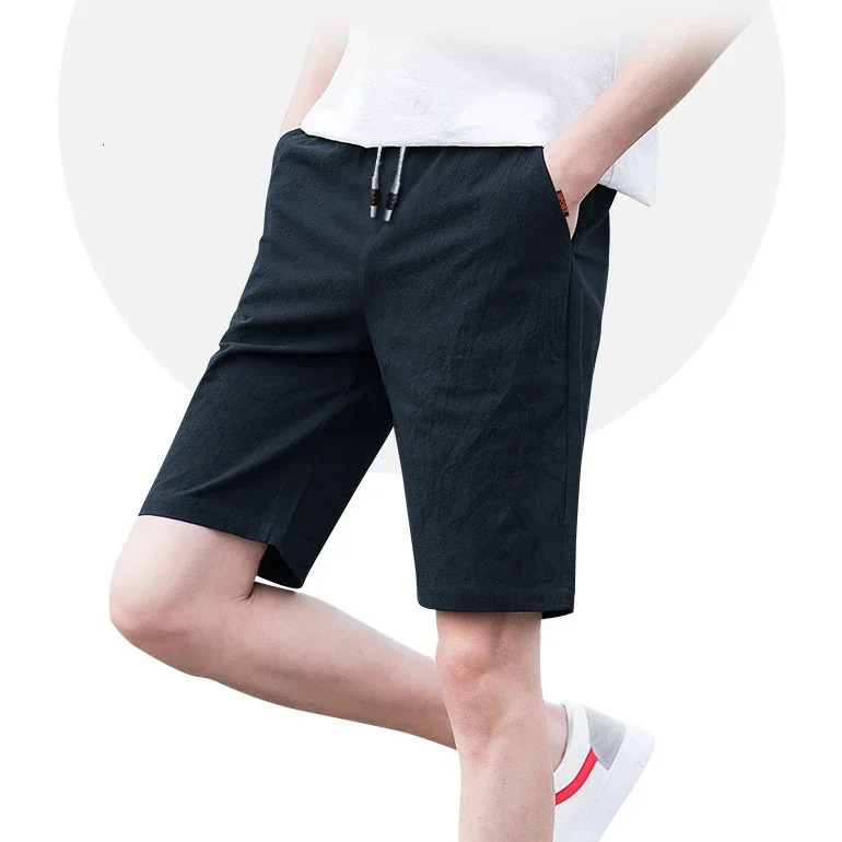 Linen Shorts Men Short Pants Plus Size 9XL Pantalones Cortos Hombre Beach Pants Big Size Beach Pants 250320