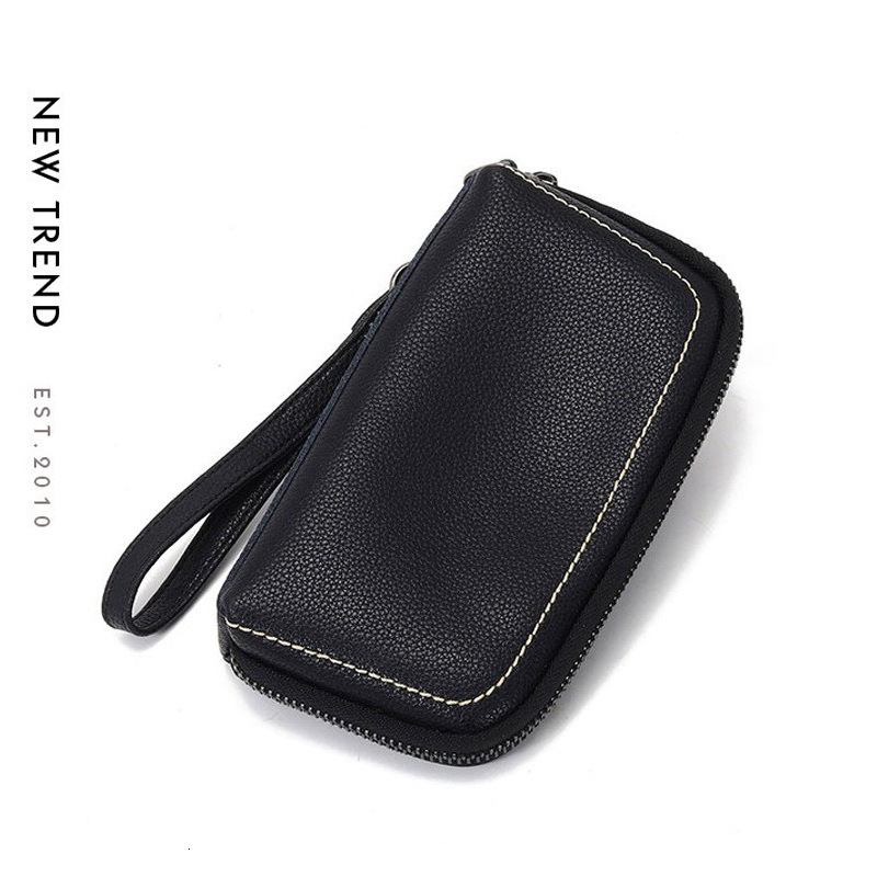Leather Men S And Women S Long With RFID Shielding Anti Theft Brush Leather Wallet Cowhide Multi Slot Zero Wallet Shoulder Bags